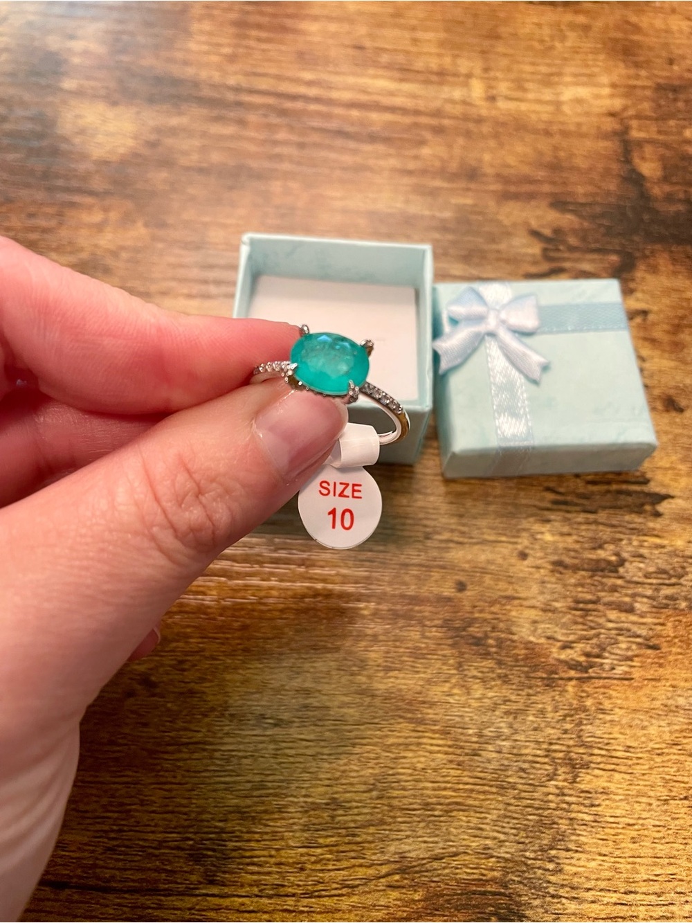 Bomb Party OG Emerald and CZ on Rhodium Ring Size 10 - Picture 2 of 3